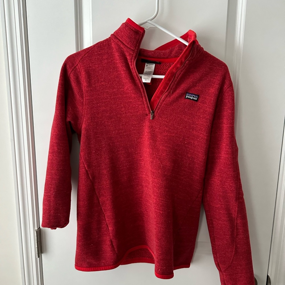 Red Patagonia Women's Better Sweater 1/4 Zip Pullover